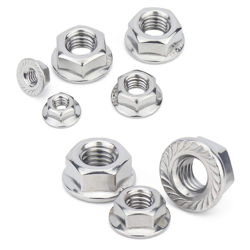 SpzcdZa M10 x 1.5mm Serrated Flange Hex Lock Nuts, 10pcs 304 Stainless Steel Serrated Metric Hex Flange Lock Nuts,Bright Finish - Image 3